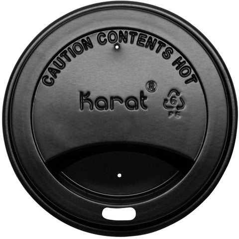 Karat - Sipper dome black Lid for 10-24oz Hot Cups - C-KDL516 - Case of 1000
