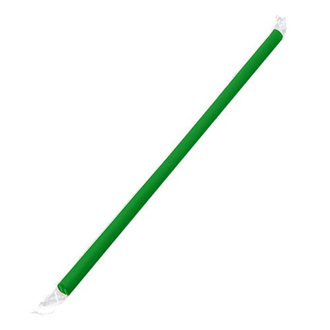 Karat - Straws - Giant Green Wrapped Straw - C9075 - Case of 2500