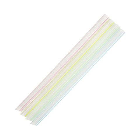 Karat - Straws - 9 inch, Striped Mixed Color, Unwrapped, Diagonal Cut - C9050S