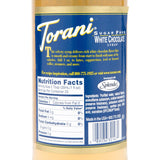 Torani Syrup - SUGAR FREE - White Chocolate - 750 ml